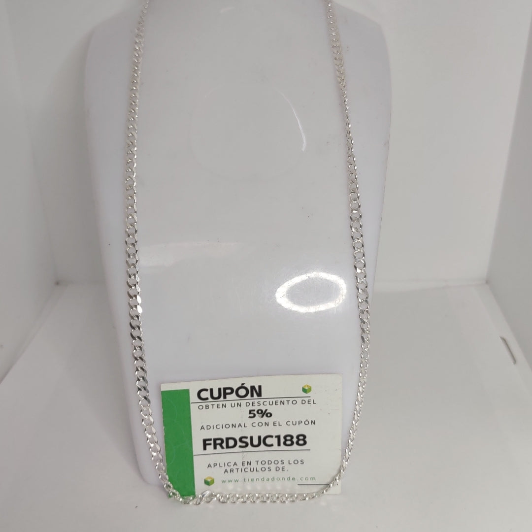CADENA TEJIDO BARBADO PLATA .925 55 CM 12.6 GR (NUEVO)