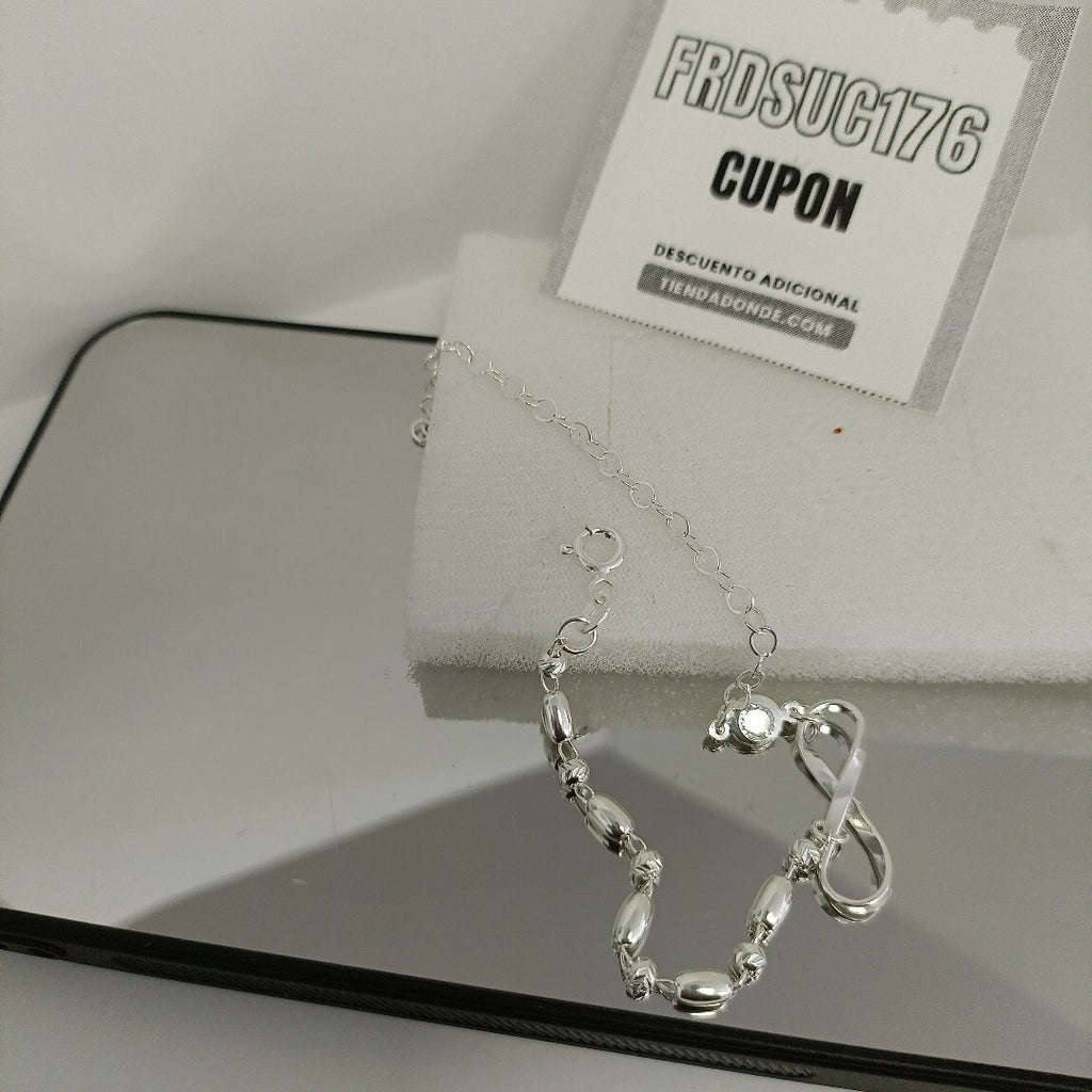 PULSERA TEJIDO ESPECIAL PLATA .925 18 CM 2.6 GR (NUEVO)