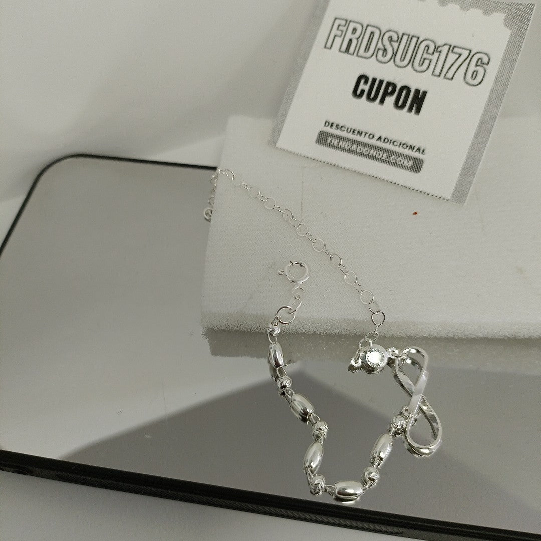 PULSERA TEJIDO ESPECIAL PLATA .925 18 CM 2.6 GR (NUEVO)
