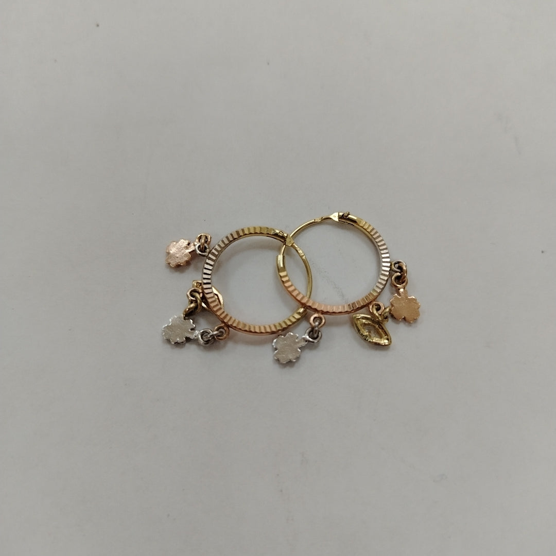 ARRACADAS PAR ORO,ORO COMBINADO 14 K 2,90 GRMS (SEMINUEVO)