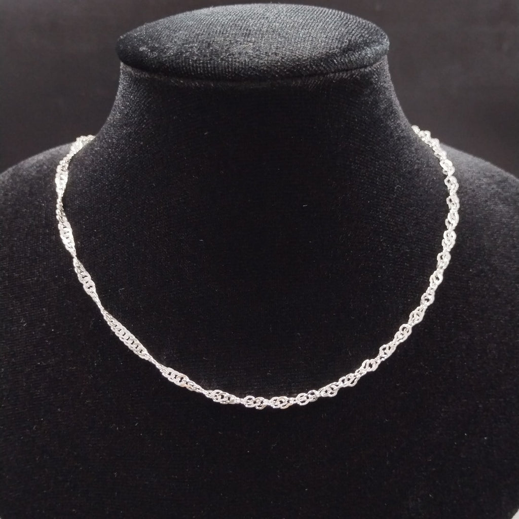 CADENA TEJIDO MEDIO TORZAL PLATA .925 55 CM 5.5 GR (NUEVO)