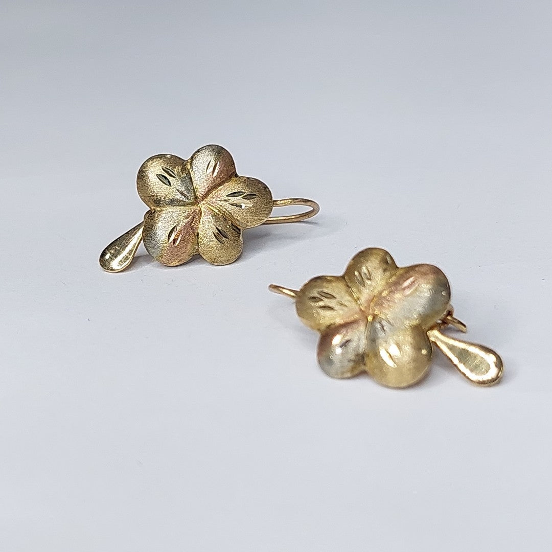 ARETES PAR ORO, ORO COMBINADO 10 K 2 GRMS (SEMINUEVO)
