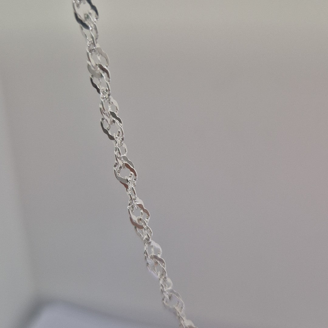 CADENA TEJIDO MEDIO TORZAL PLATA .925 55 CM 5.6 GR (NUEVO)