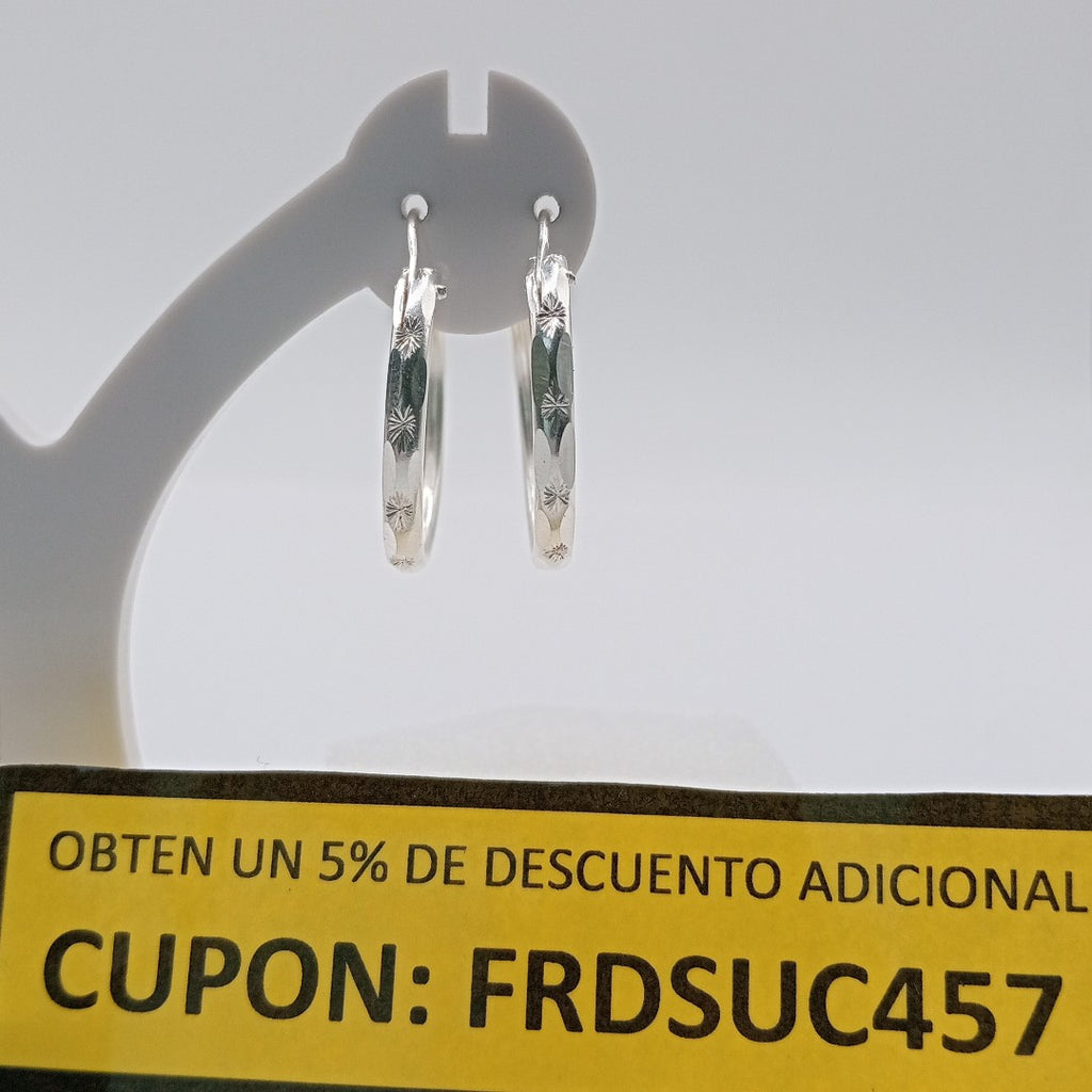 PAR ARRACADAS FACETADA PLATA .925 2.1 GR (NUEVO)