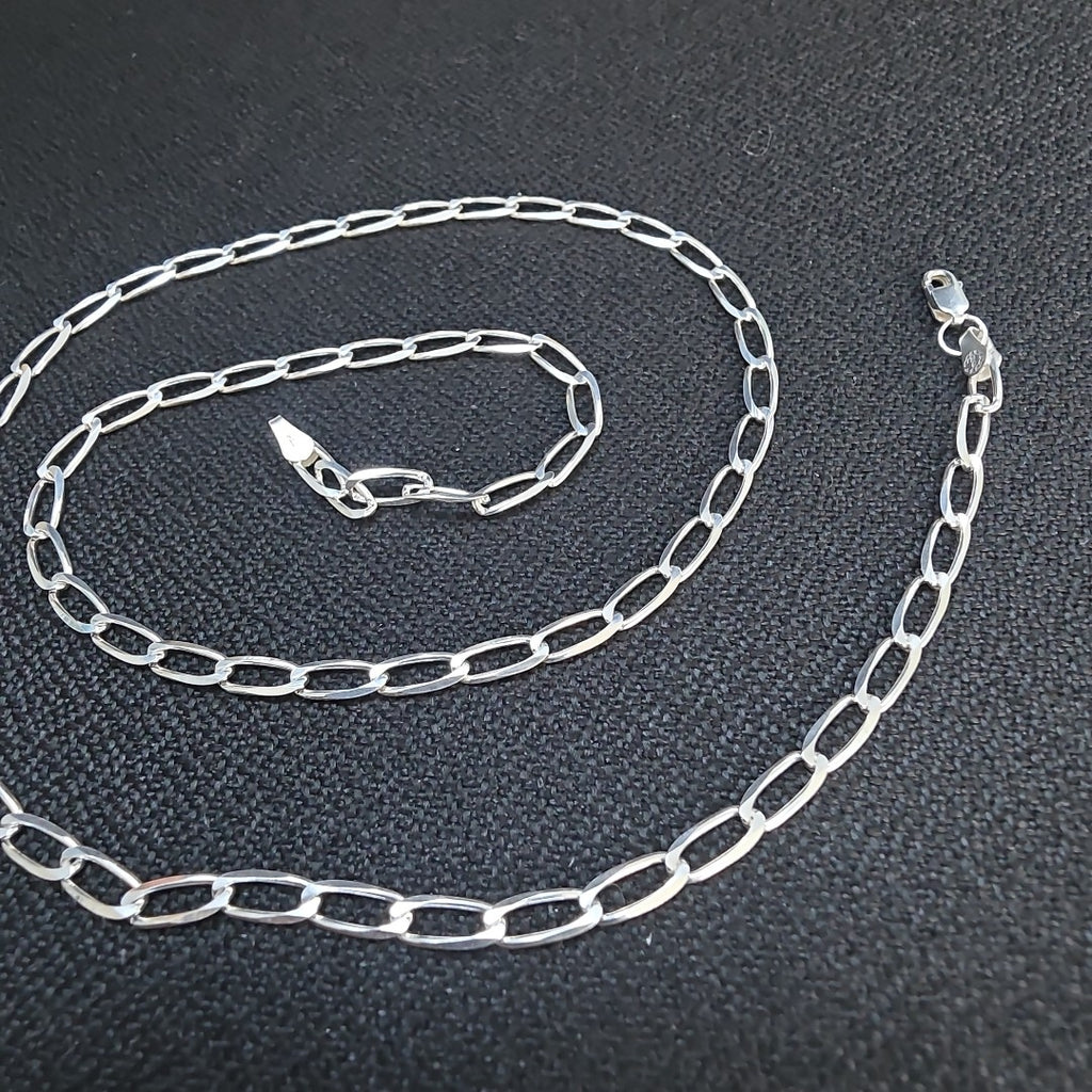 CADENA TEJIDO ESLABONES PLATA .925 60 CM 10.7 GR (NUEVO)