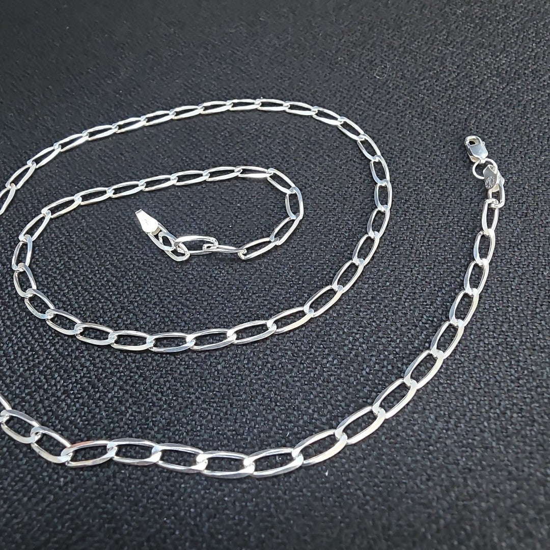 CADENA TEJIDO ESLABONES PLATA .925 60 CM 10.7 GR (NUEVO)