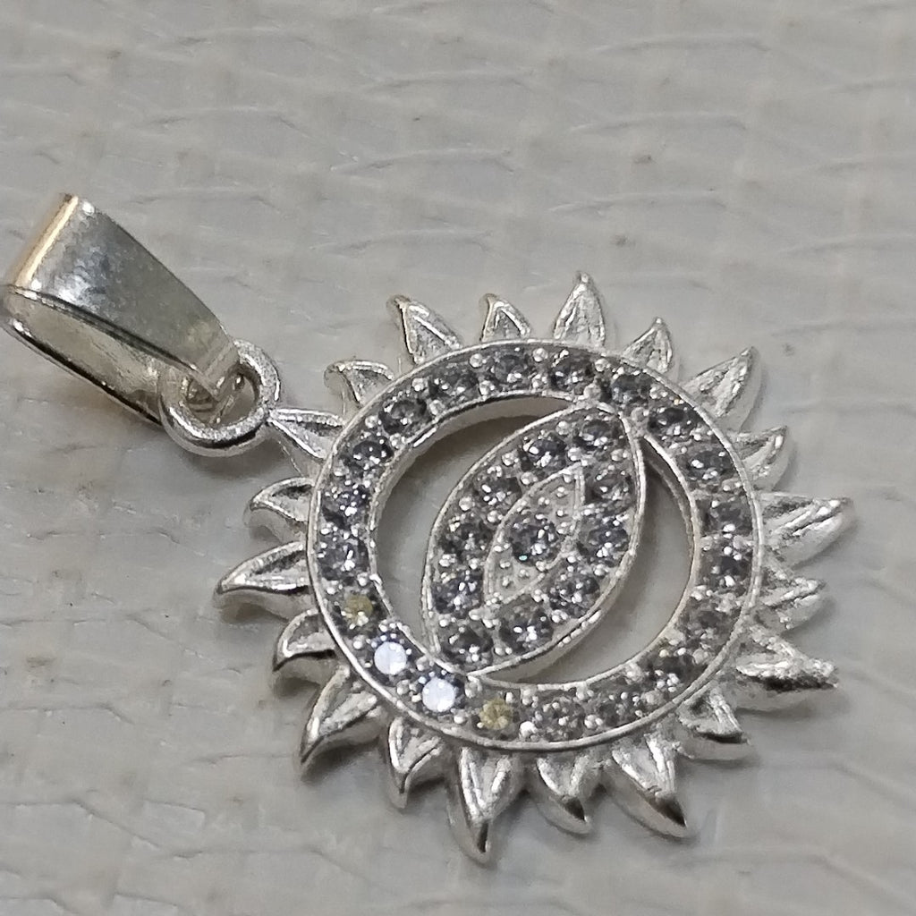 DIJE OJO MAGICO CON CIRCONIAS PLATA .925 2 GR (NUEVO)
