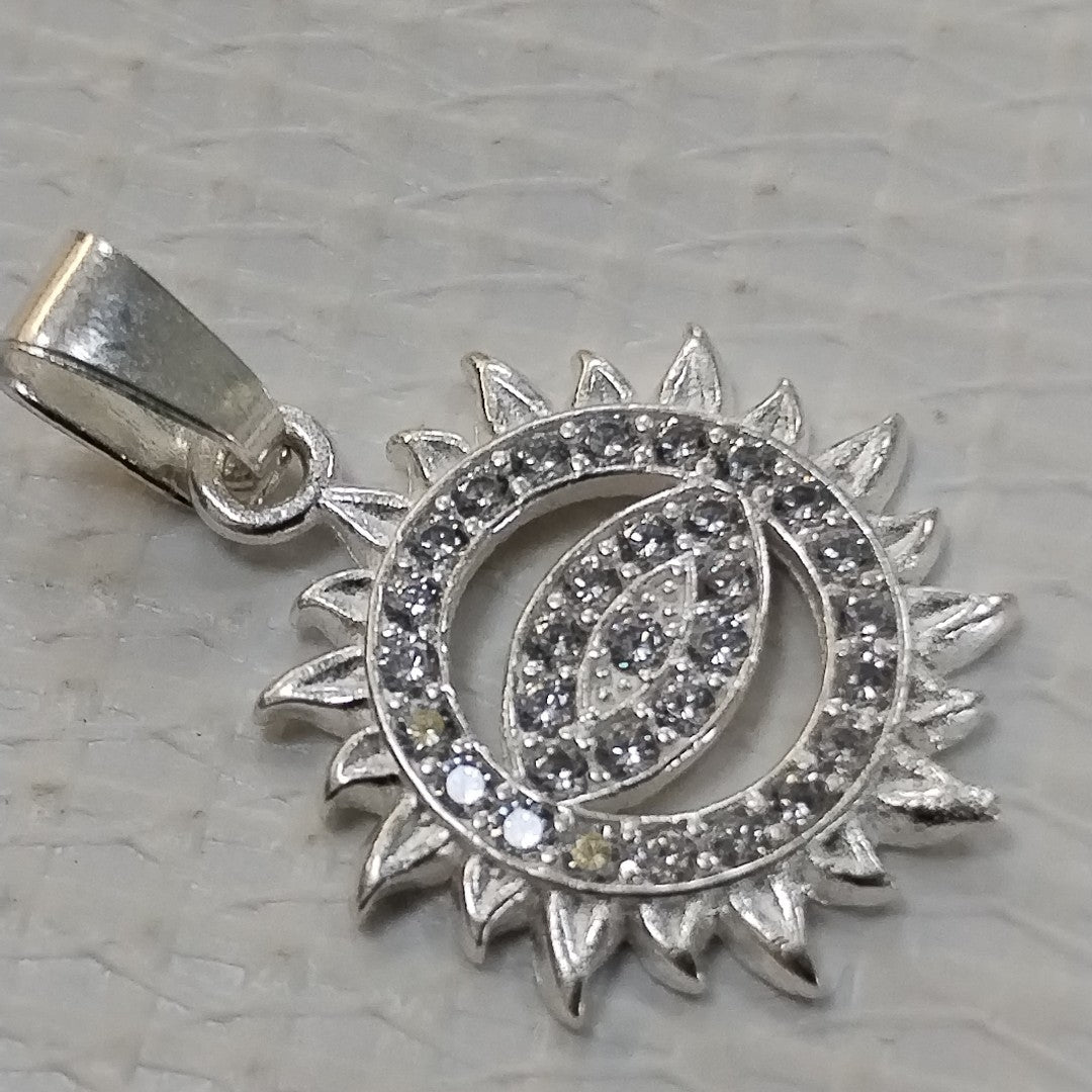 DIJE OJO MAGICO CON CIRCONIAS PLATA .925 2 GR (NUEVO)