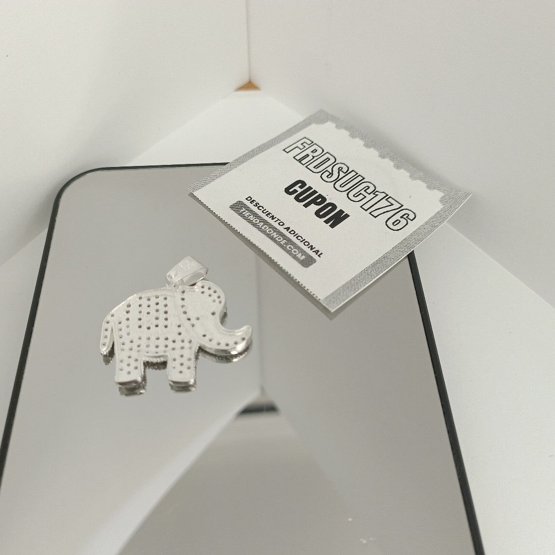 DIJE ELEFANTE C/CIRCONIAS PLATA .925 5.3 GR (NUEVO)