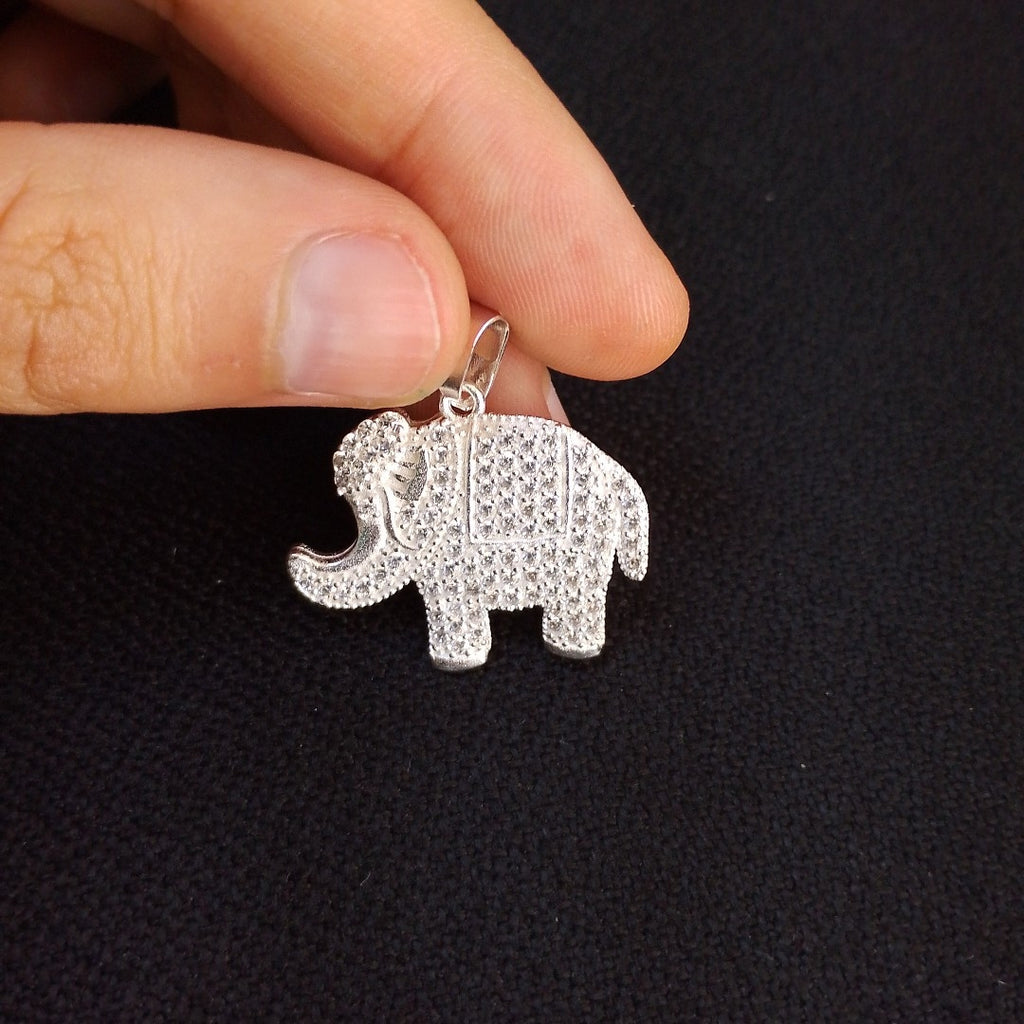 DIJE ELEFANTE C/CIRCONIAS PLATA .925 5.2 GR (NUEVO)