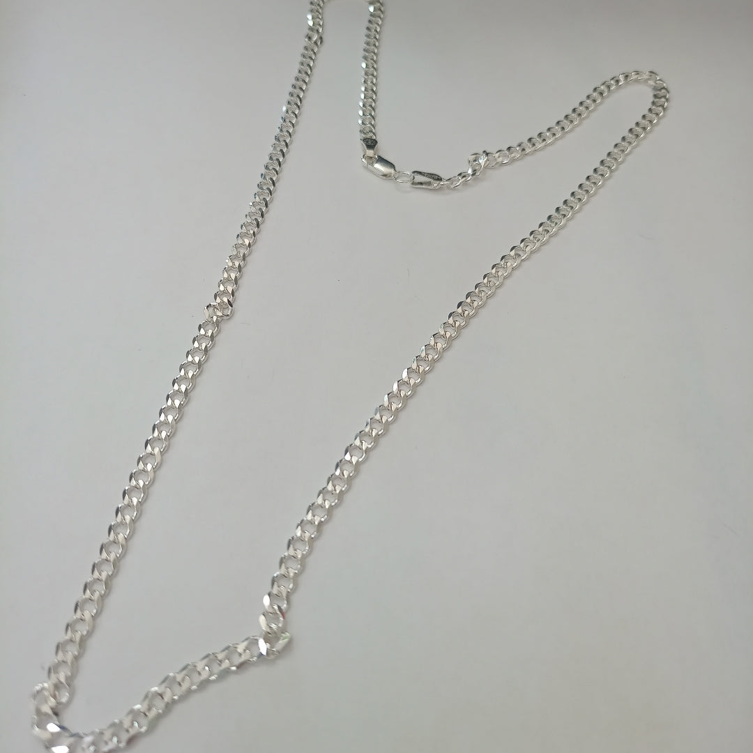 CADENA TEJIDO BARBADO PLATA .925 60 CM 14 GR (NUEVO)