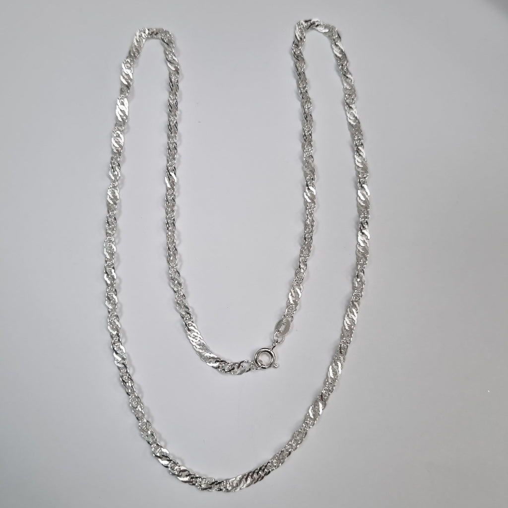 CADENA TEJIDO MEDIO TORZAL PLATA .925 55 CM 5.4 GR (NUEVO)