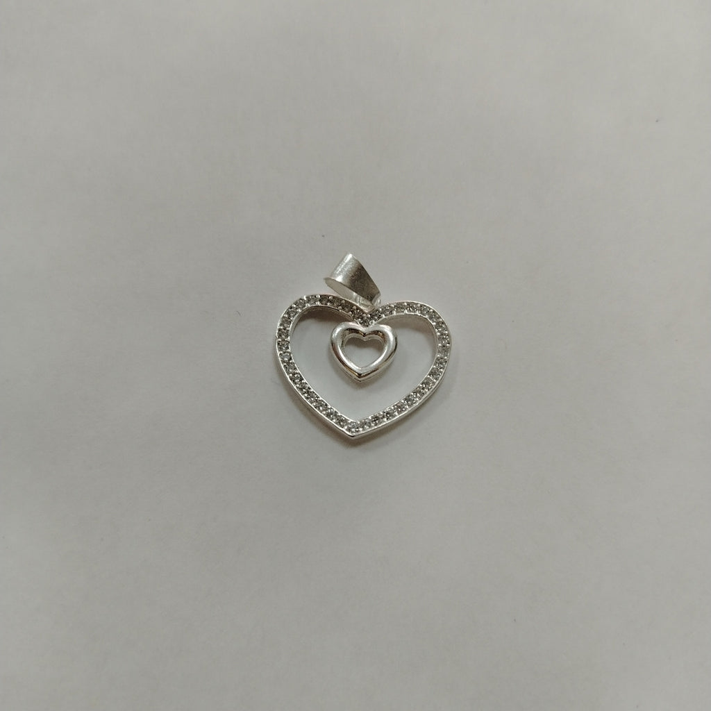 DIJE CORAZON C/CIRCONIAS PLATA .925 2.7 GR (NUEVO)