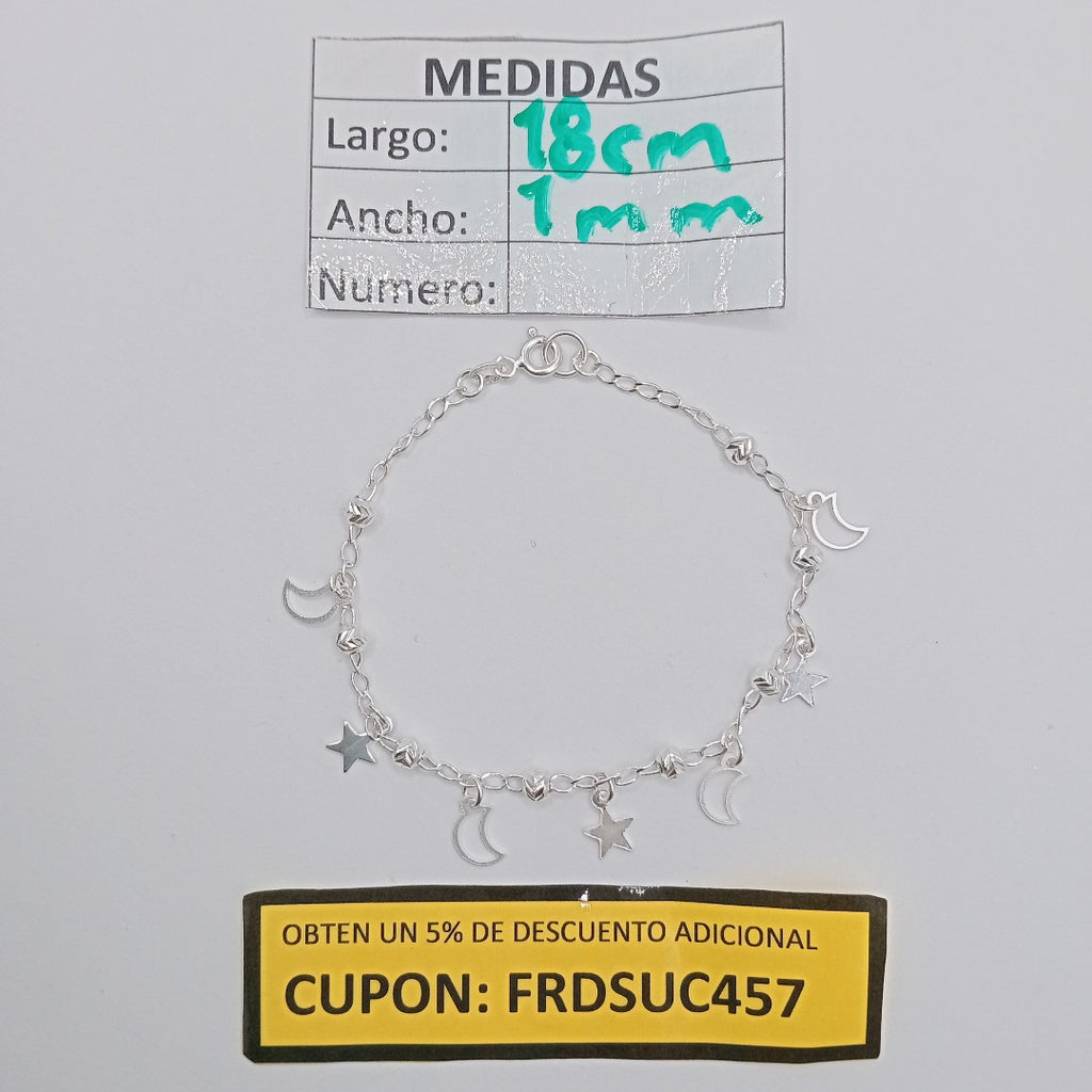PULSERA TEJIDO TEJIDO ESPECIAL PLATA .925 18 CM 3.1 GR (NUEVO)