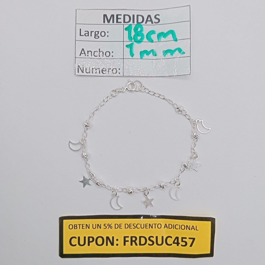 PULSERA TEJIDO TEJIDO ESPECIAL PLATA .925 18 CM 3.1 GR (NUEVO)