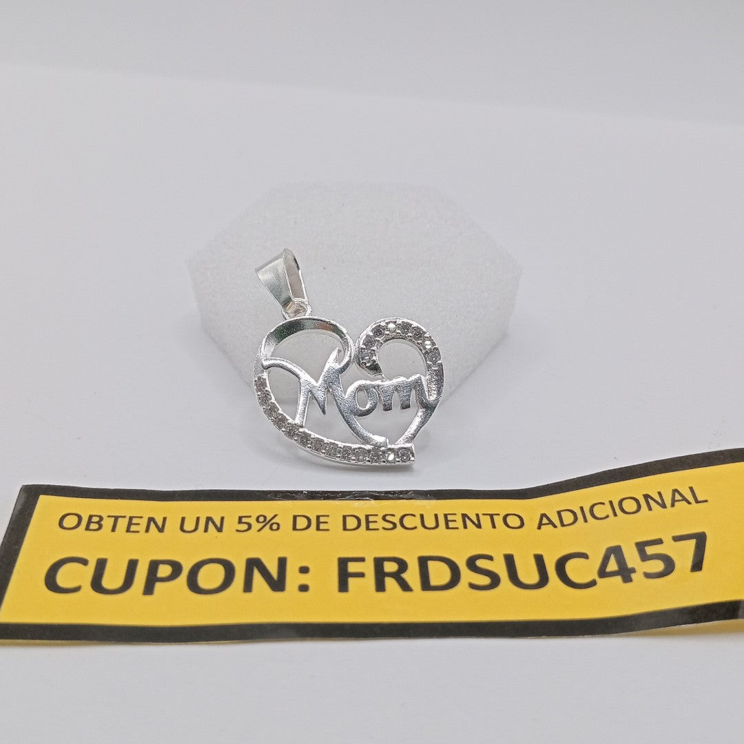 DIJE CORAZON C/CIRCONIAS PLATA .925 3.1 GR (NUEVO)