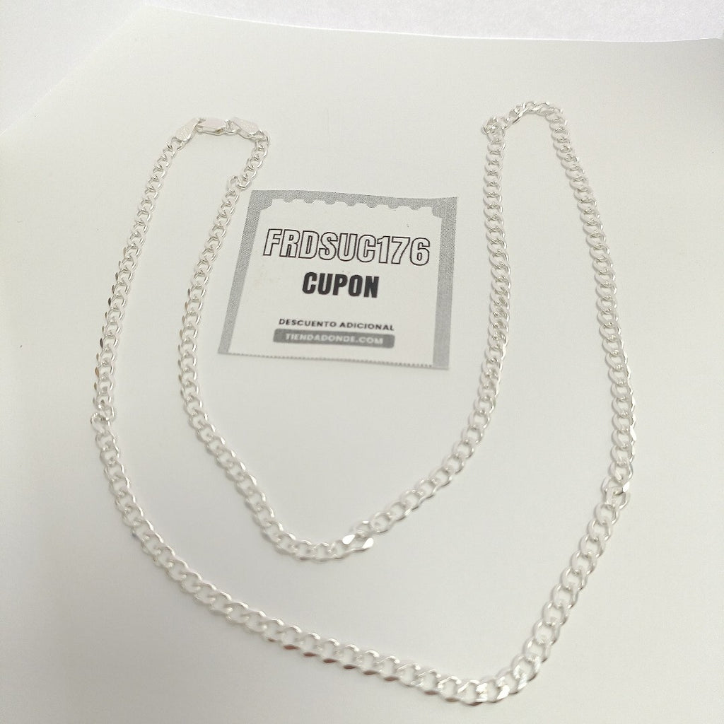CADENA TEJIDO BARBADO PLATA .925 60 CM 12.8 GR (NUEVO)