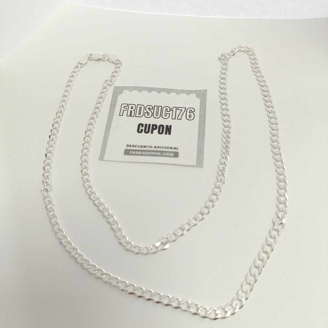 CADENA TEJIDO BARBADO PLATA .925 60 CM 12.8 GR (NUEVO)