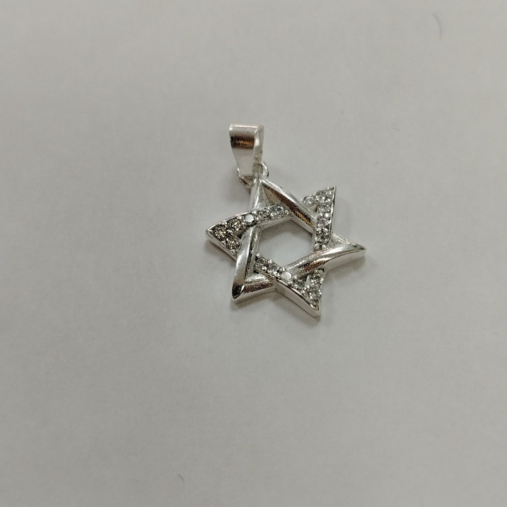 DIJE ESTRELLA DE DAVID C/CIRCONIAS PLATA .925 2.6 GR (NUEVO)