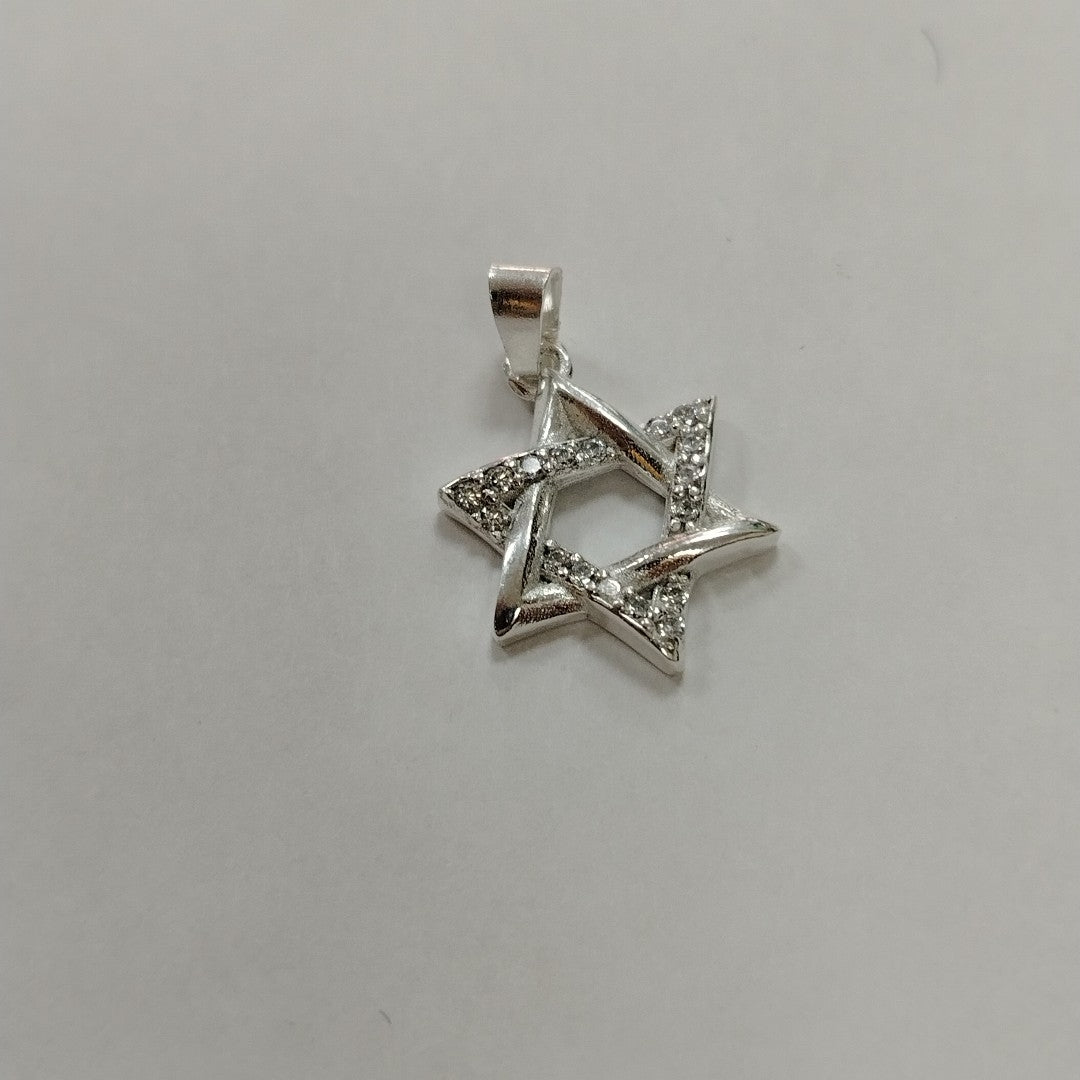DIJE ESTRELLA DE DAVID C/CIRCONIAS PLATA .925 2.6 GR (NUEVO)