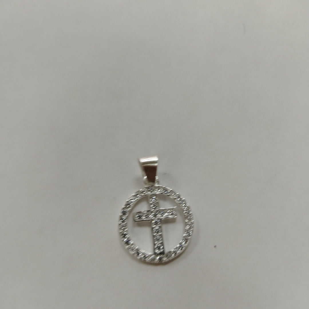 DIJE CRUZ C/CIRCONIAS PLATA .925 2.4 GR (NUEVO)