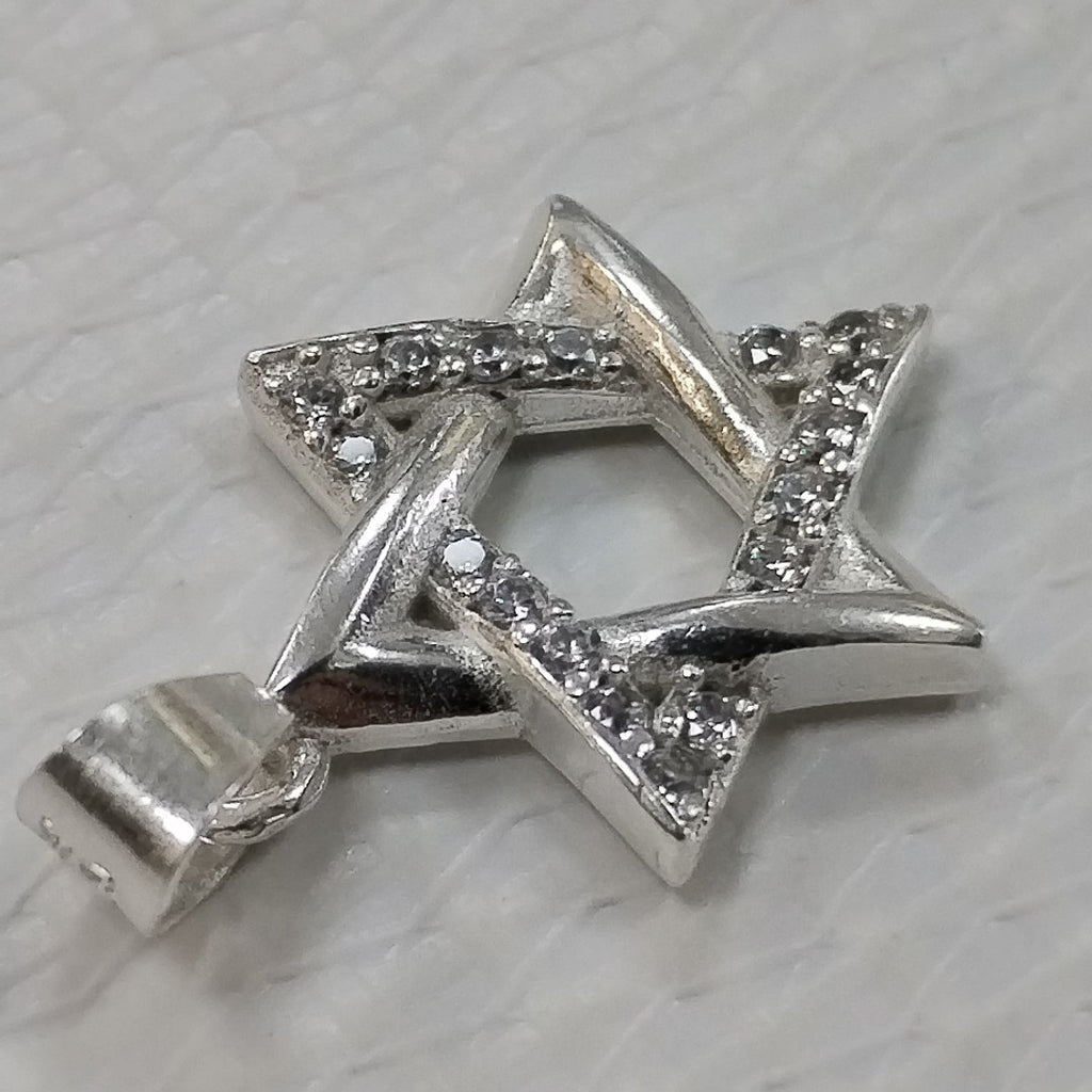 DIJE ESTRELLA DE DAVID C/CIRCONIAS PLATA .925 2.7 GR (NUEVO)