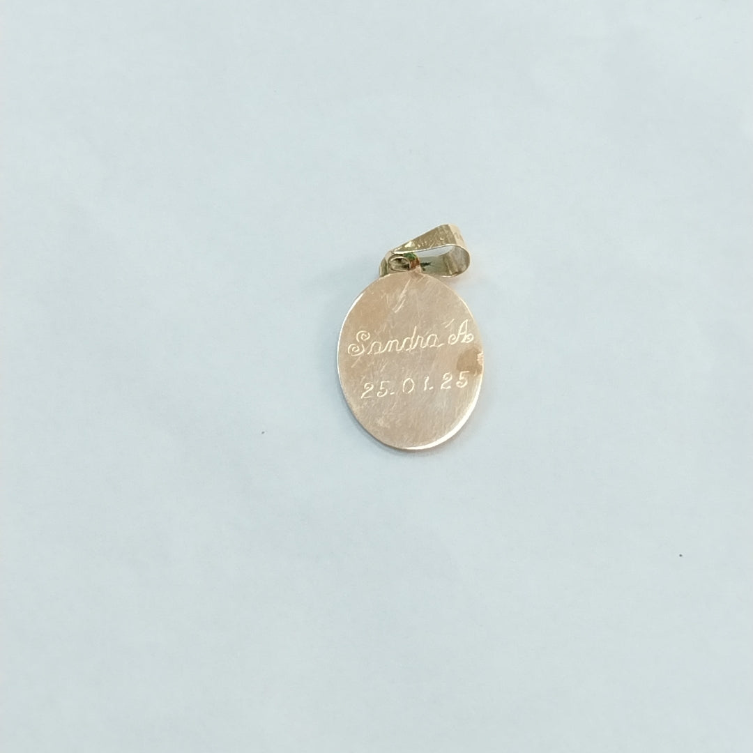 DIJE,MEDALLA RELIGIOSA ORO 8 K 0,70 GRMS (SEMINUEVO)