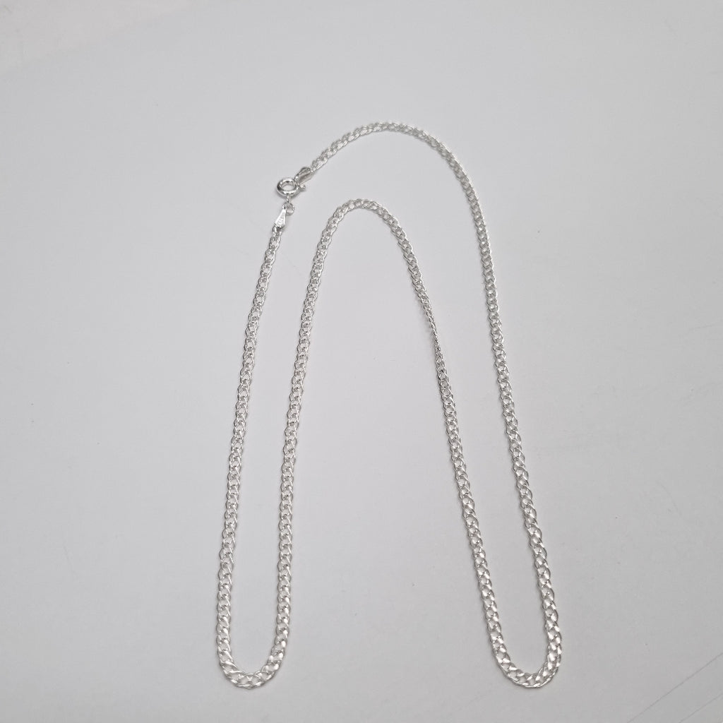 CADENA TEJIDO ESLABONES PLATA .925 55 CM 3.9 GR (NUEVO)