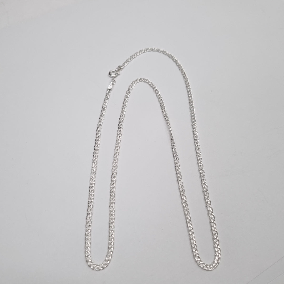 CADENA TEJIDO ESLABONES PLATA .925 55 CM 3.9 GR (NUEVO)