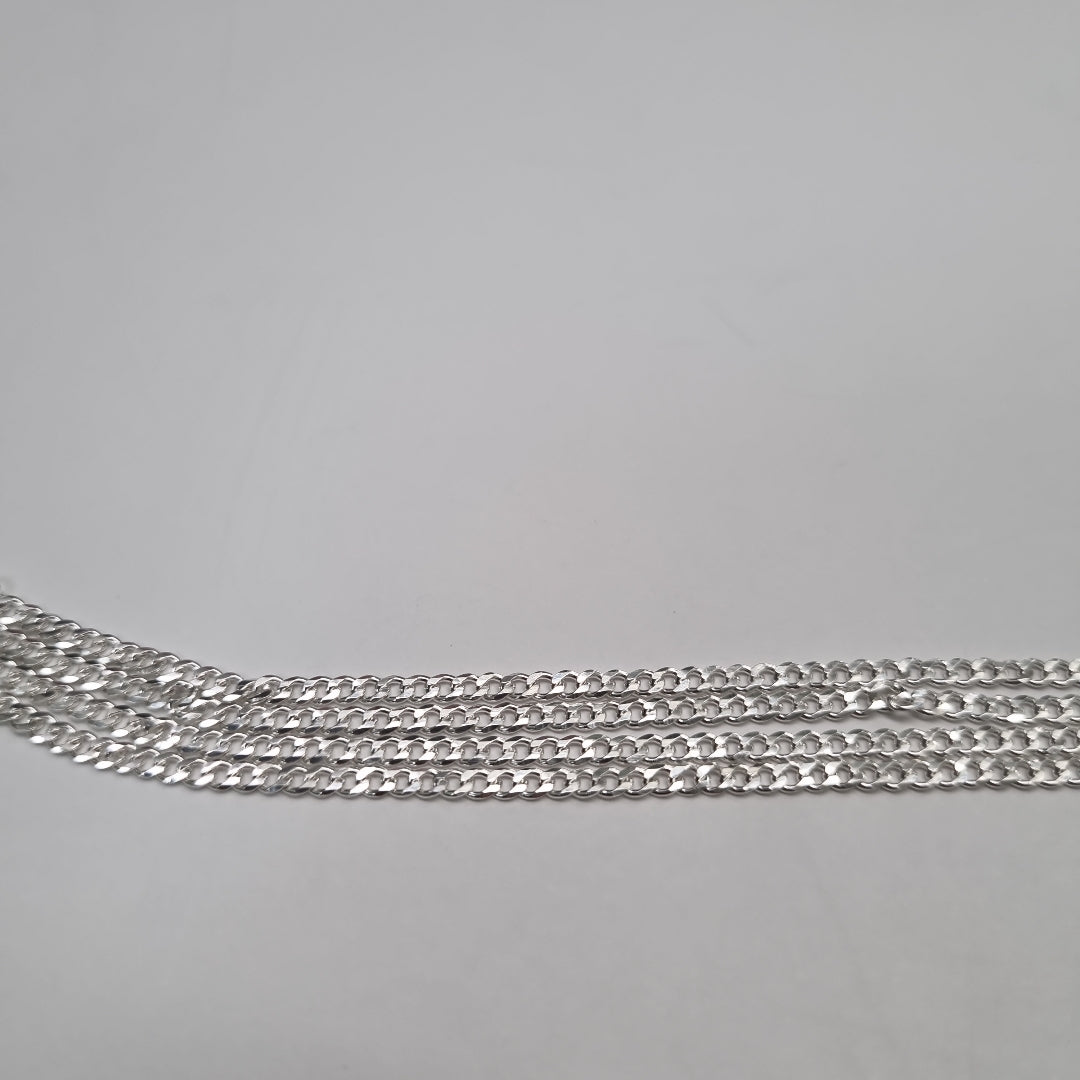 CADENA TEJIDO BARBADO PLATA .925 60 CM 5.7 GR (NUEVO)