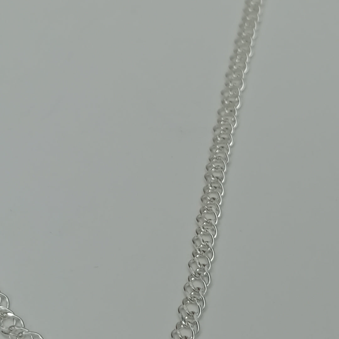 CADENA TEJIDO ESLABONES PLATA .925 55 CM 4.2 GR (NUEVO)