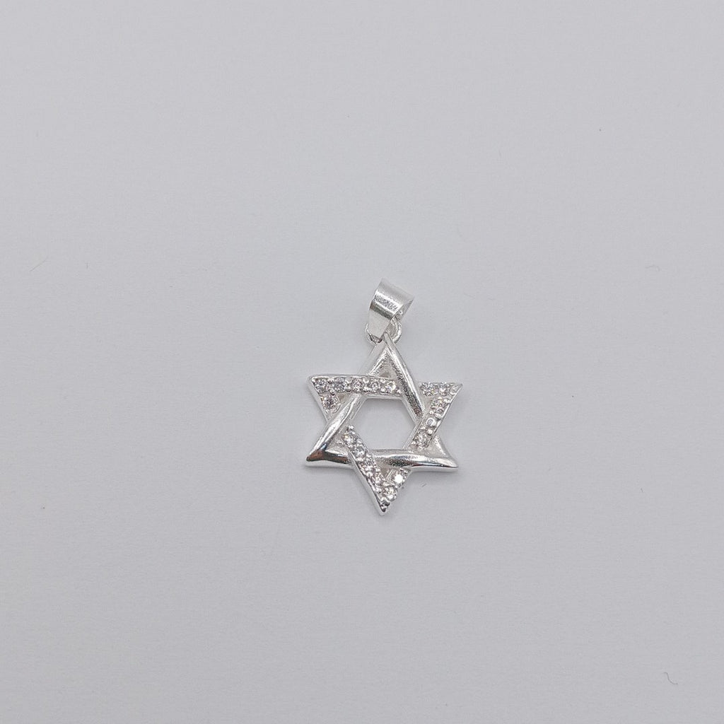 DIJE ESTRELLA DE DAVID C/CIRCONIAS PLATA .925 2.6 GR (NUEVO)