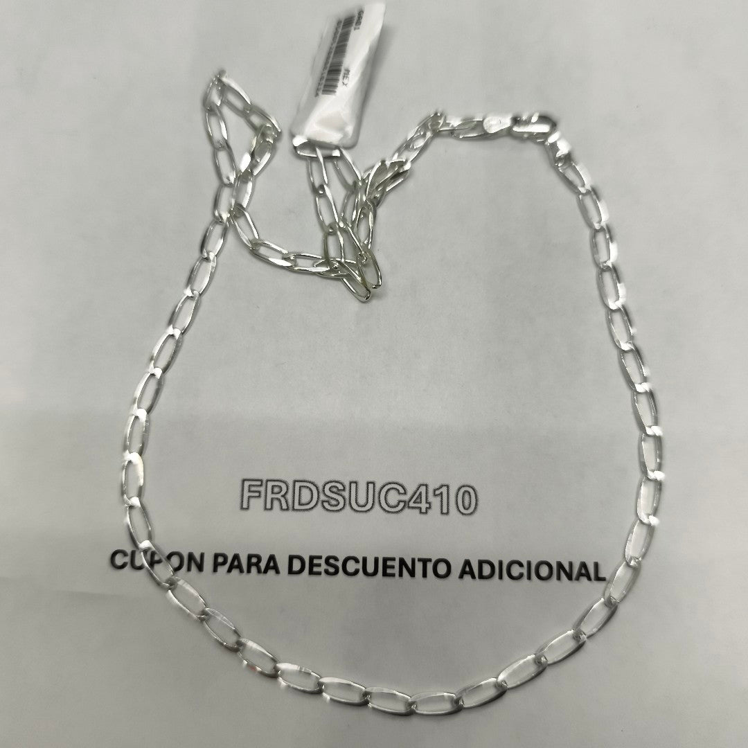 CADENA TEJIDO ESLABONES PLATA .925 55 CM 9.8 GR (NUEVO)