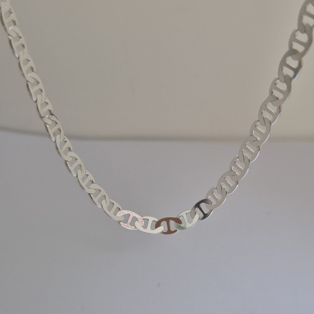 CADENA TEJIDO GUCHI PLATA .925 55 CM 12.7 GR (NUEVO)