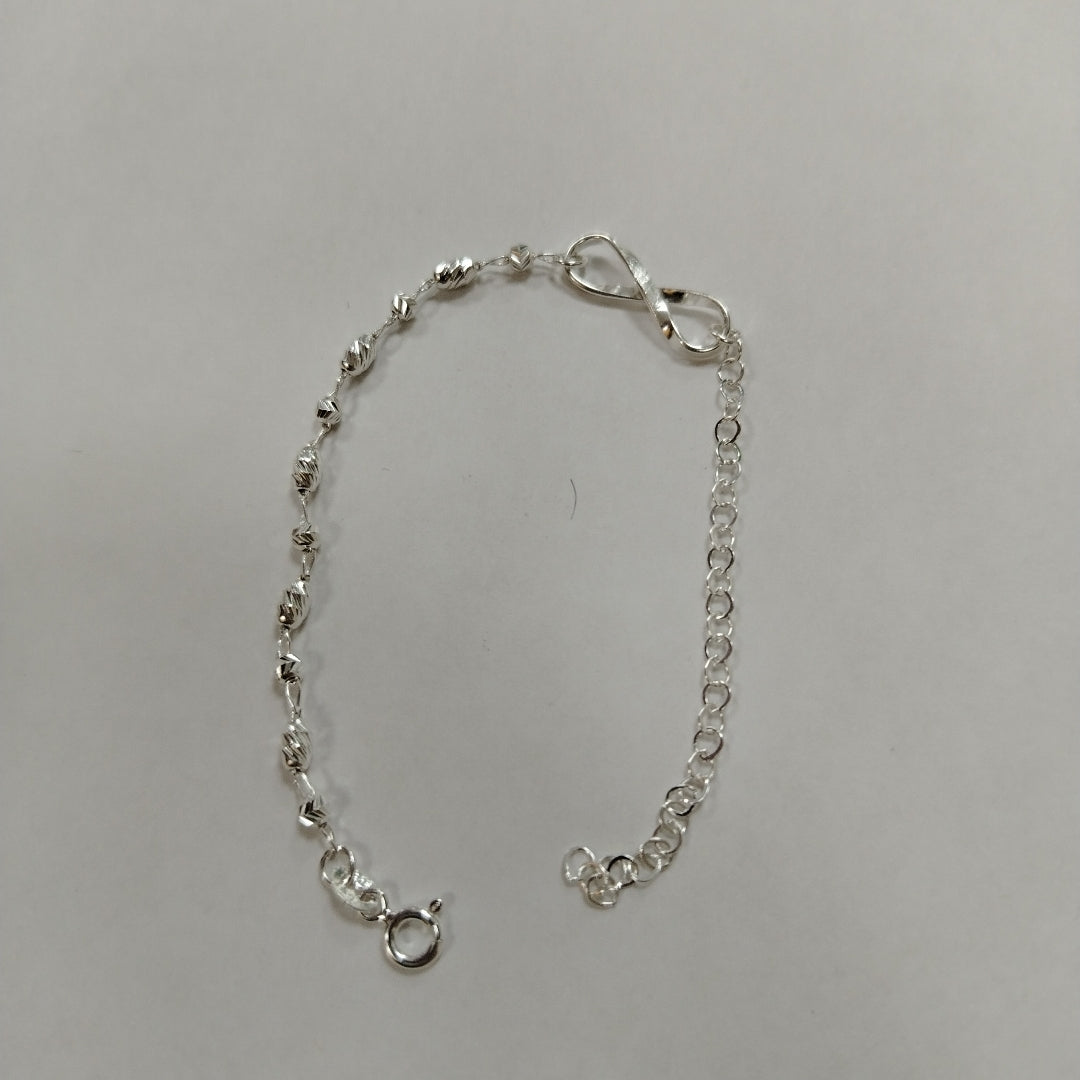 PULSERA TEJIDO INFINITO PLATA .925 18 CM 2.2 GR (NUEVO)