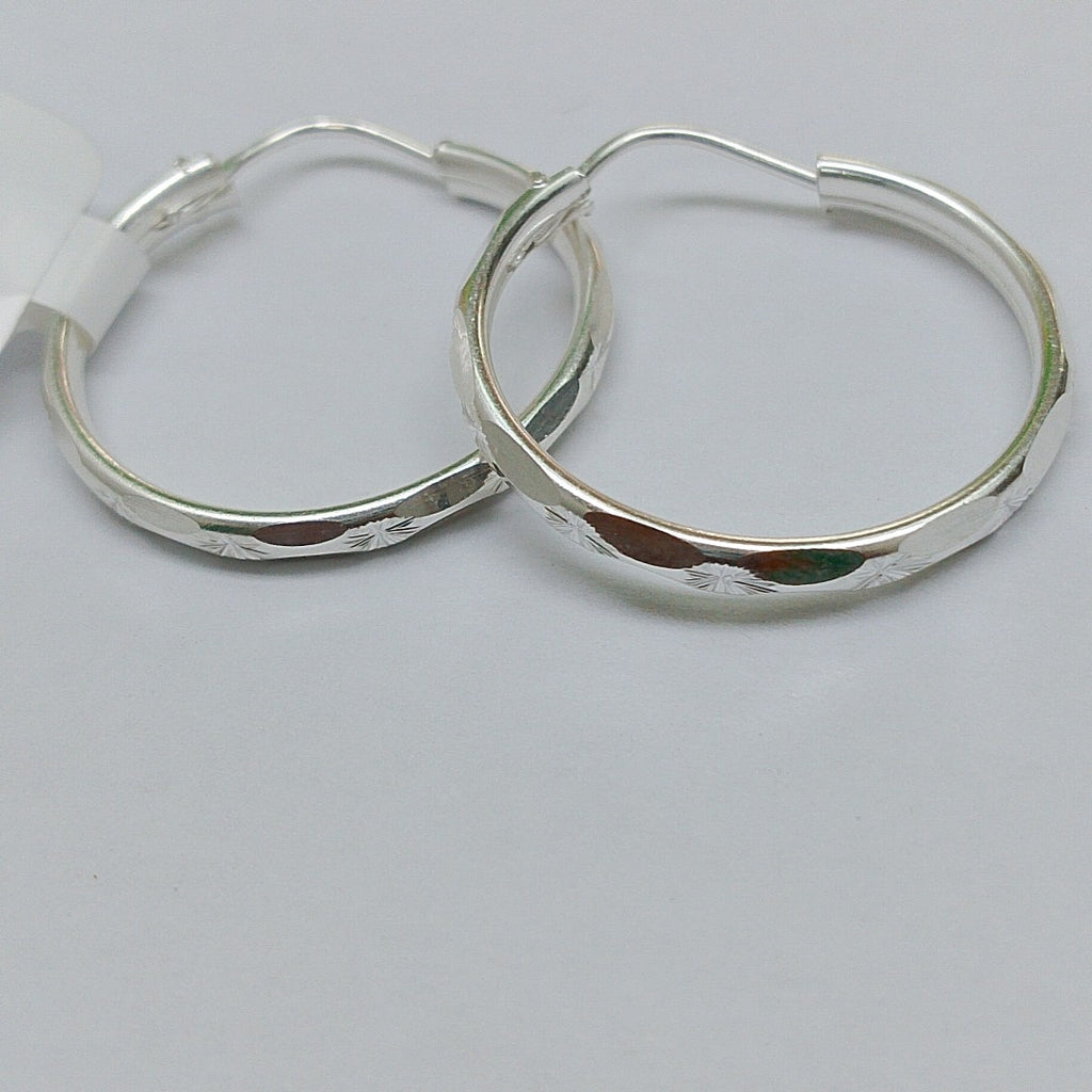 PAR ARRACADAS FACETADA PLATA .925 2.1 GR (NUEVO)