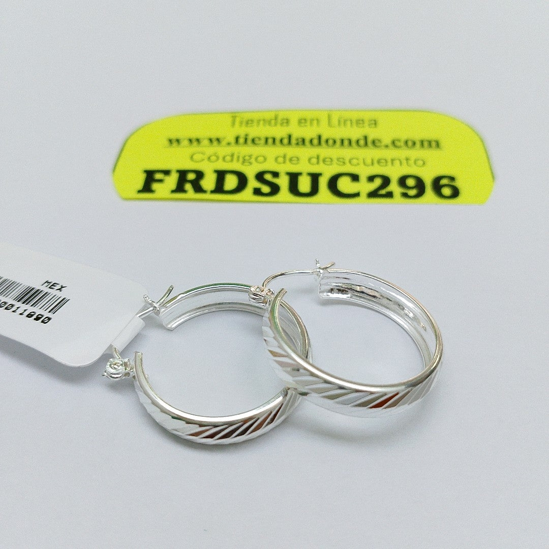 PAR ARRACADAS LABRADAS PLATA .925 2.4 GR (NUEVO)
