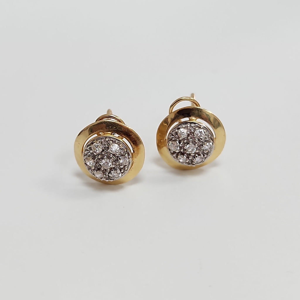 ARETES PAR ORO, RODIADO 14 K 3.4 GRMS (SEMINUEVO)
