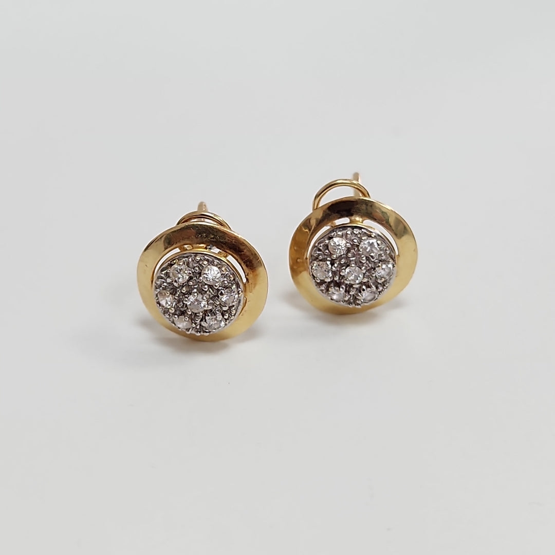 ARETES PAR ORO, RODIADO 14 K 3.4 GRMS (SEMINUEVO)