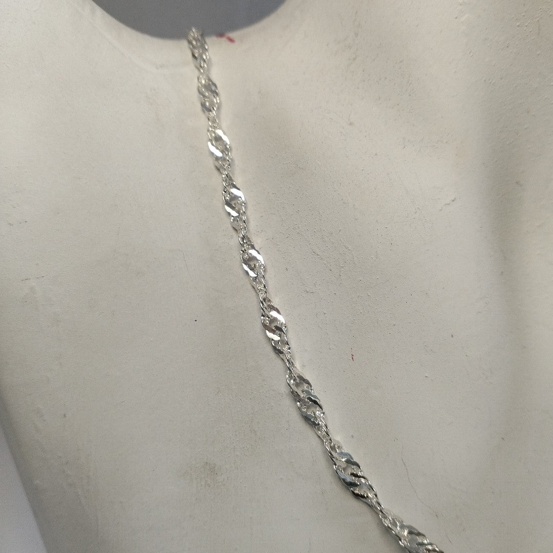 CADENA TEJIDO MEDIO TORZAL PLATA .925 55 CM 6.1 GR (NUEVO)