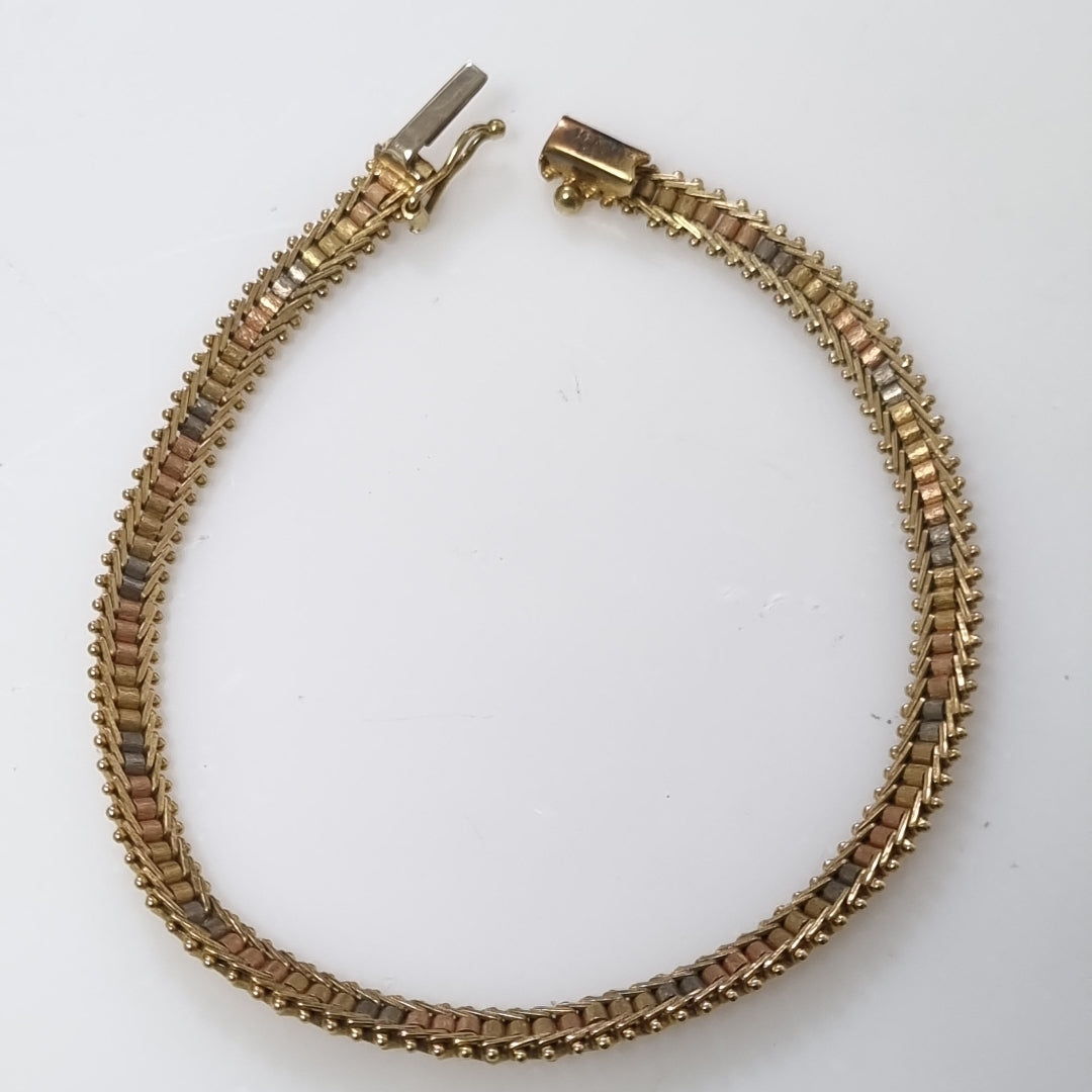 PULSERA ORO, ORO COMBINADO 14 K 8.4 GRMS (SEMINUEVO)
