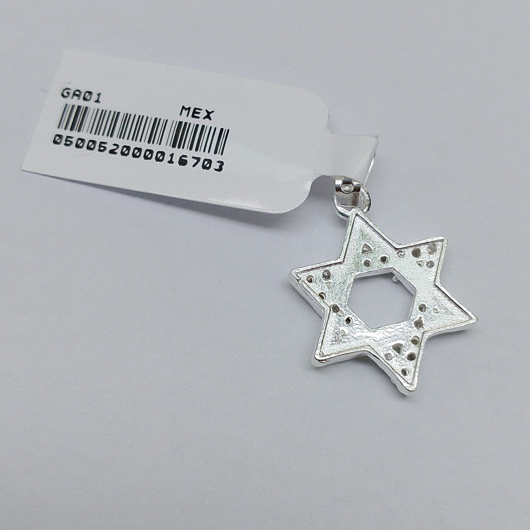 DIJE ESTRELLA DE DAVID C/CIRCONIAS PLATA .925 2.6 GR (NUEVO)