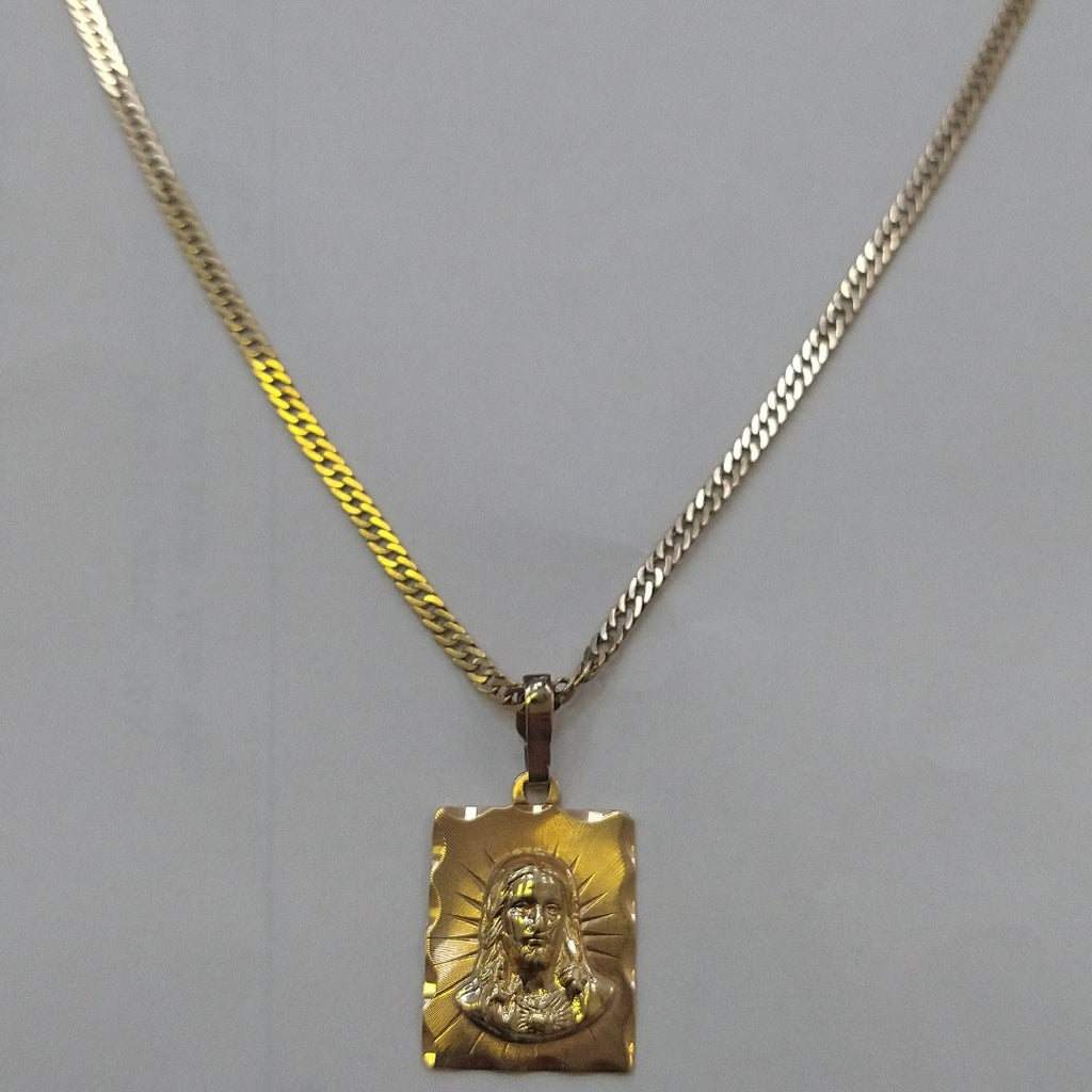 CADENA, MEDALLA RELIGIOSA ORO 10 K 5.4 GRMS (SEMINUEVO)