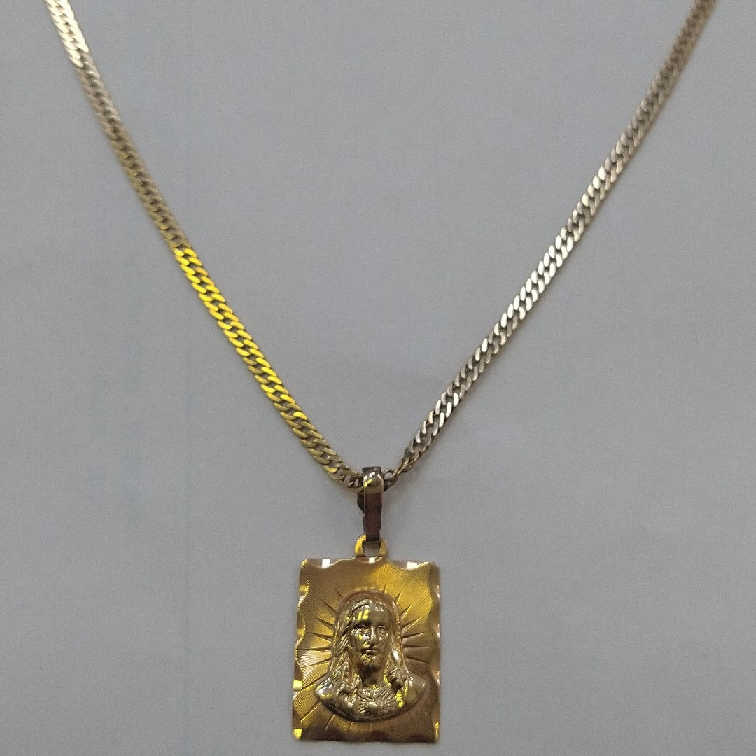 CADENA, MEDALLA RELIGIOSA ORO 10 K 5.4 GRMS (SEMINUEVO)