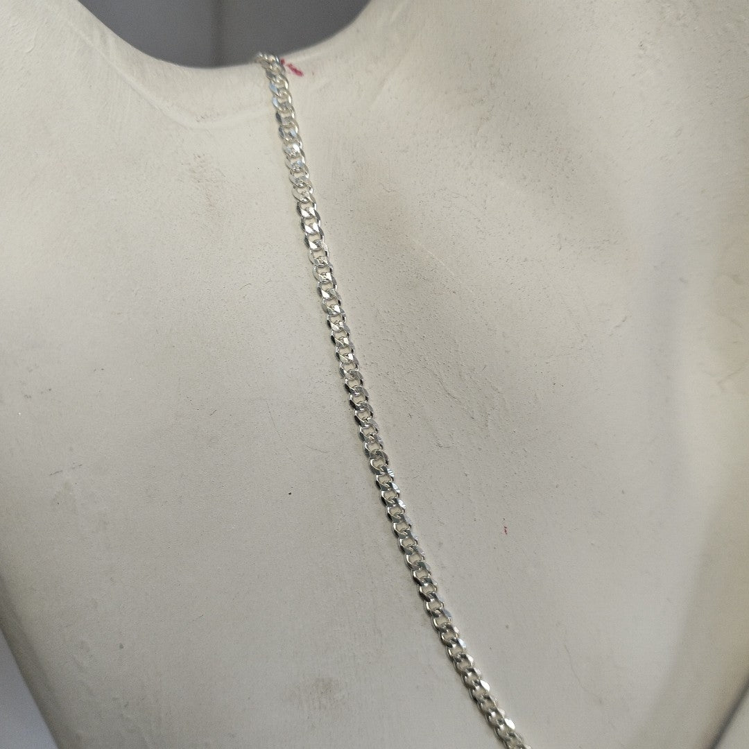 CADENA TEJIDO BARBADO PLATA .925 55 CM 5.5 GR (NUEVO)