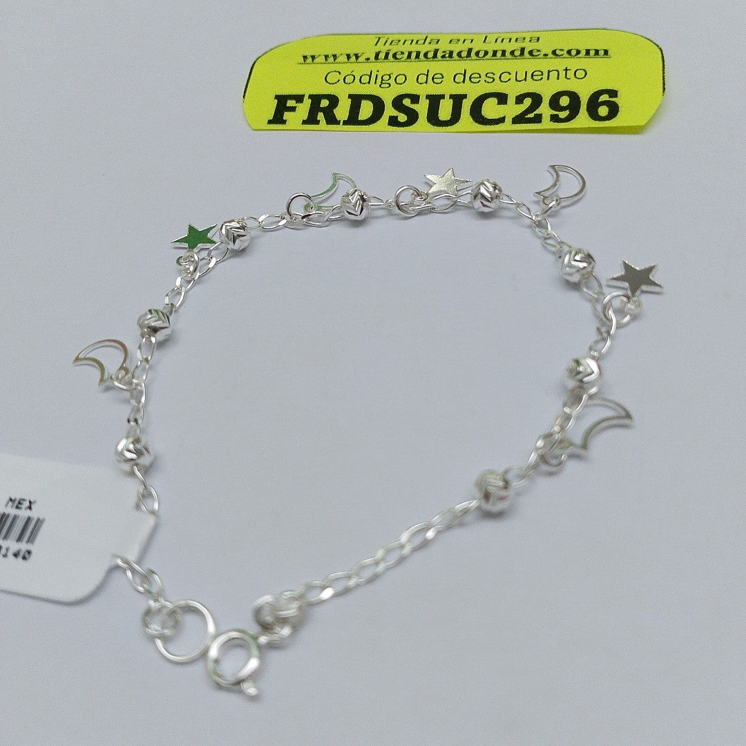 PULSERA TEJIDO TEJIDO ESPECIAL PLATA .925 18 CM 3.1 GR (NUEVO)