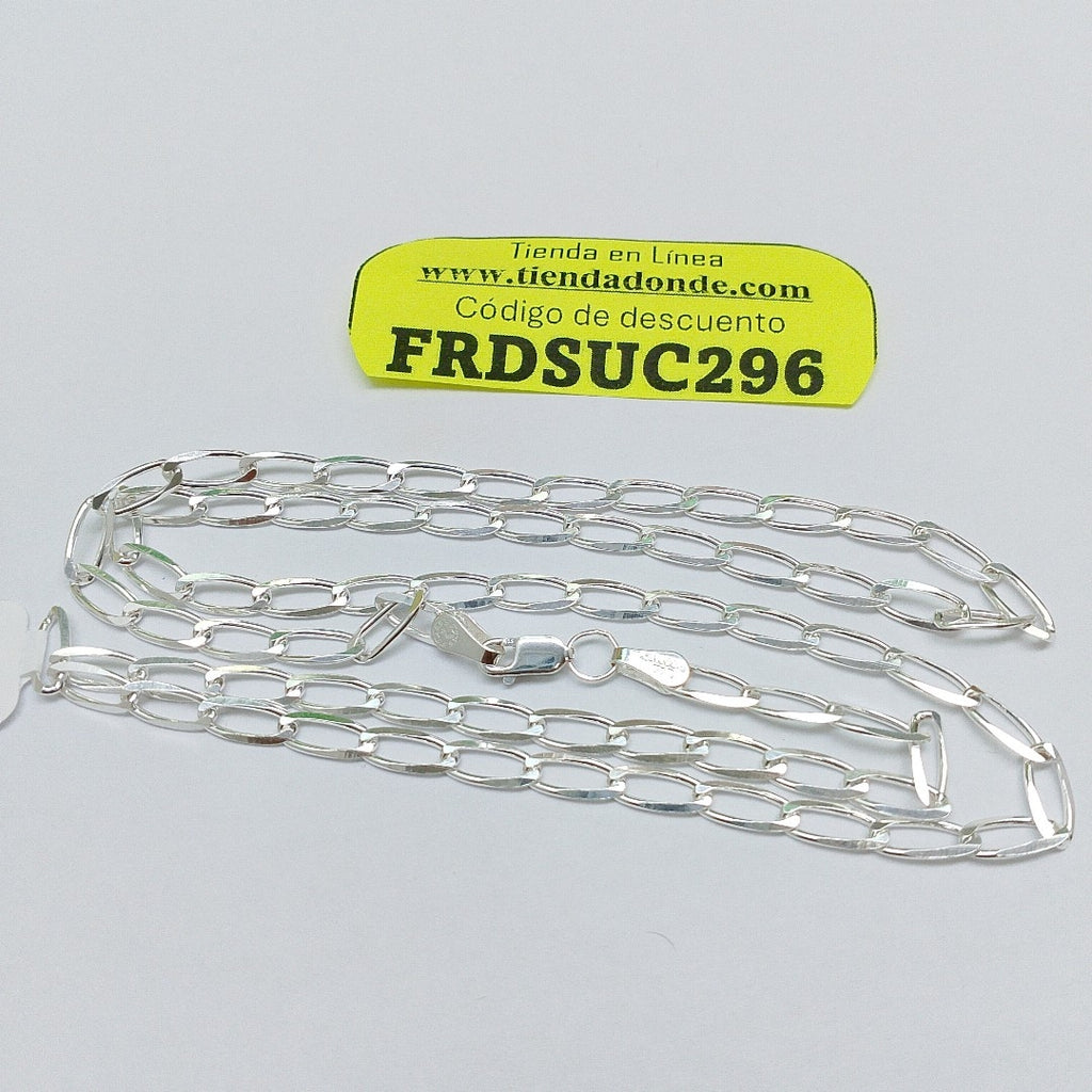 CADENA TEJIDO ESLABONES PLATA .925 60 CM 10.9 GR (NUEVO)