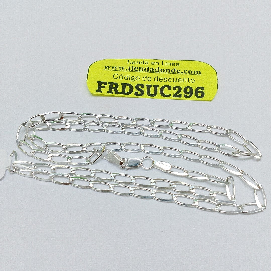 CADENA TEJIDO ESLABONES PLATA .925 60 CM 10.9 GR (NUEVO)