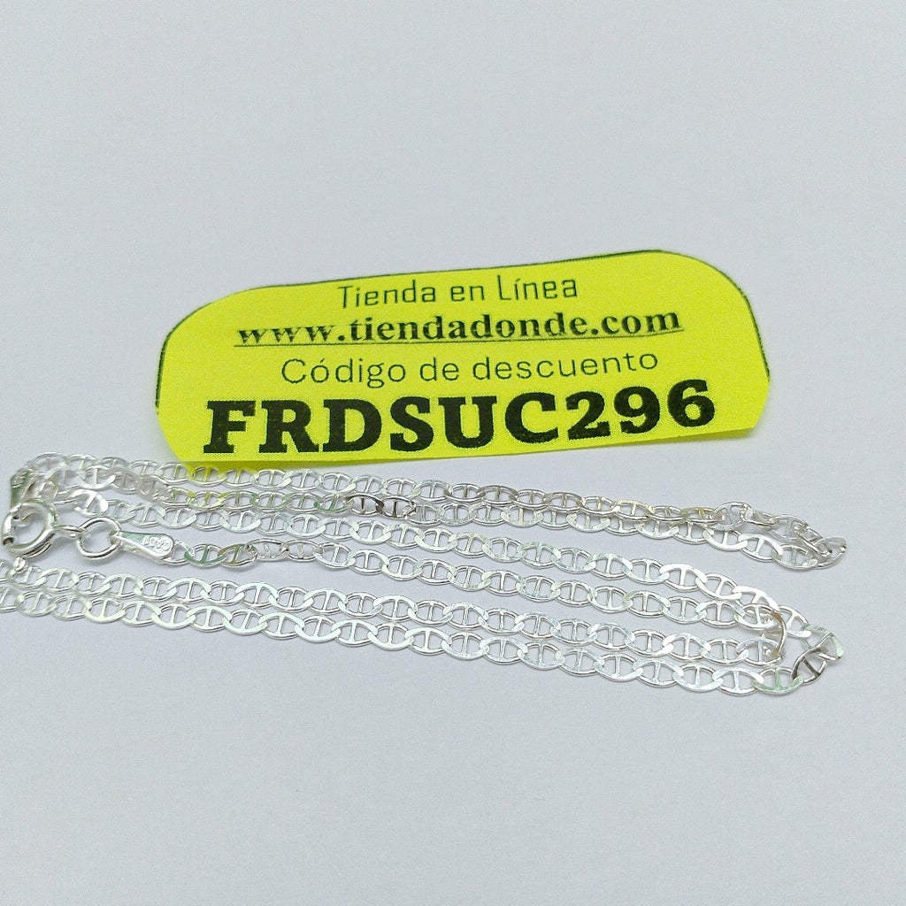 CADENA TEJIDO GUCHI PLATA .925 55 CM 3.5 GR (NUEVO)
