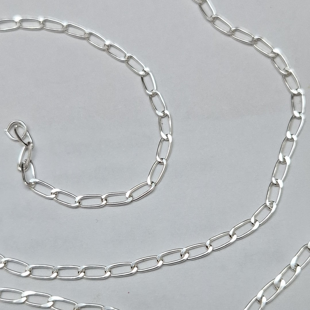 CADENA TEJIDO ESLABONES PLATA .925 60 CM 3.2 GR (NUEVO)